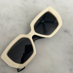 Cream and black deco sunglasses